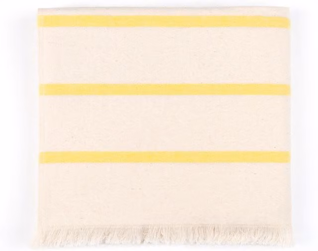 Torres Novas Yellow Boa-Nova Striped Cotton Terry Flat Sheet