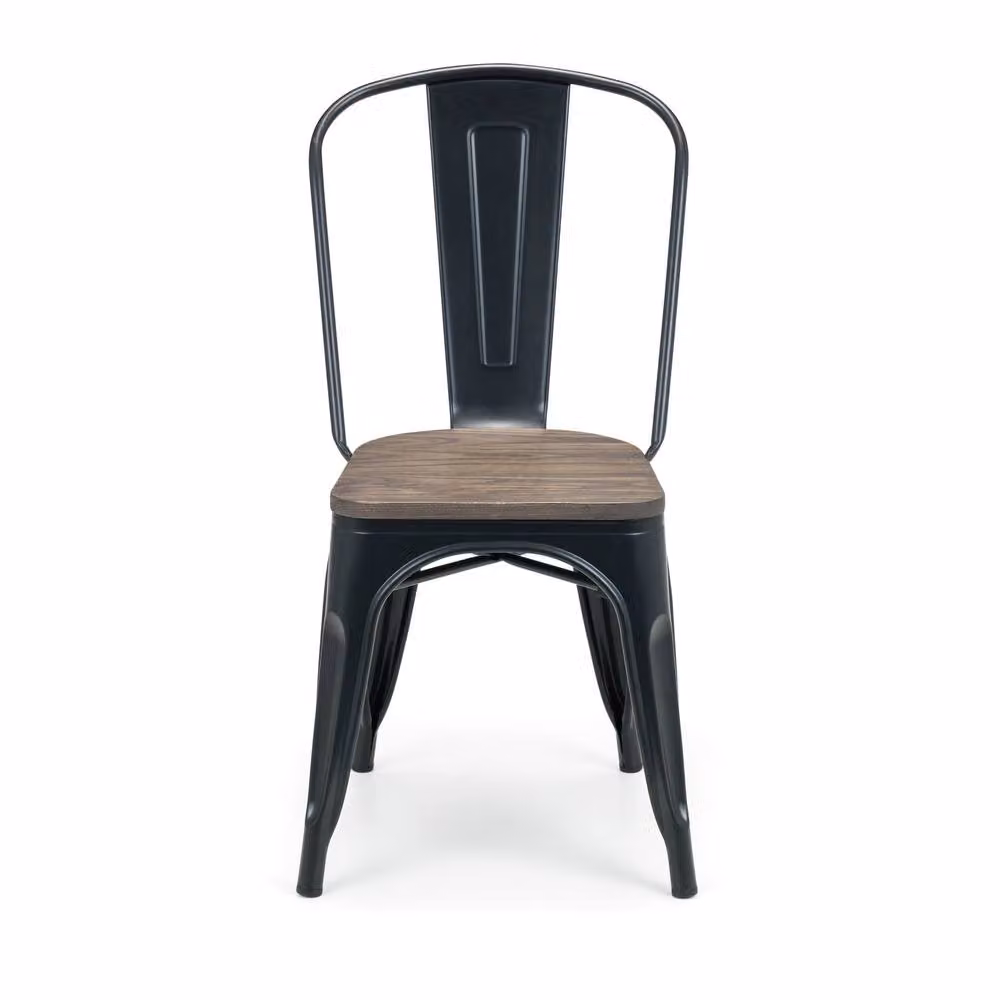 Cheshire Ashford Industrial Metal Dining Chairs, Set of 4, Black and Multicolour – 2