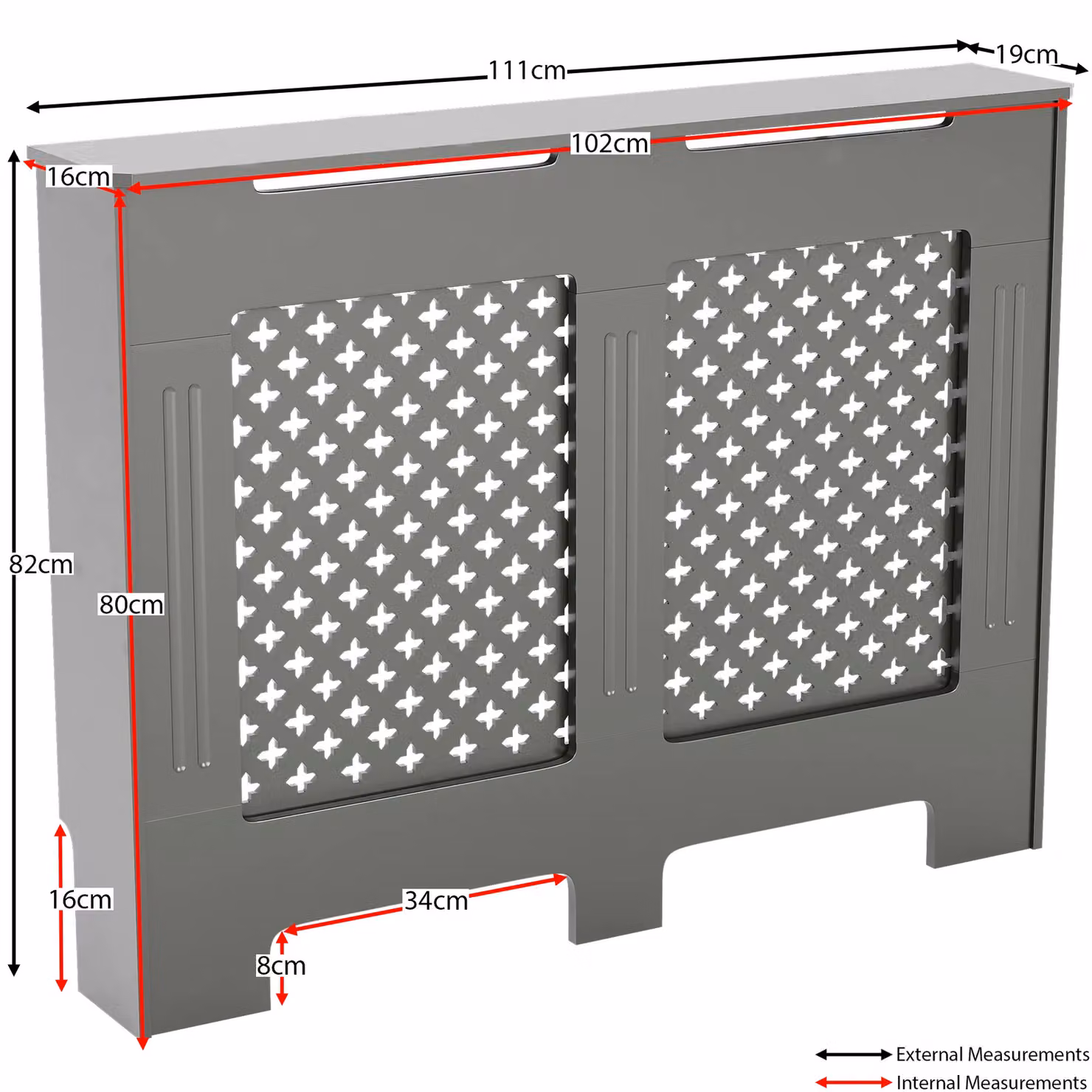 Home Discount Vida Designs Oxford Grey MDF Radiator Cover Heating Cabinet – 2