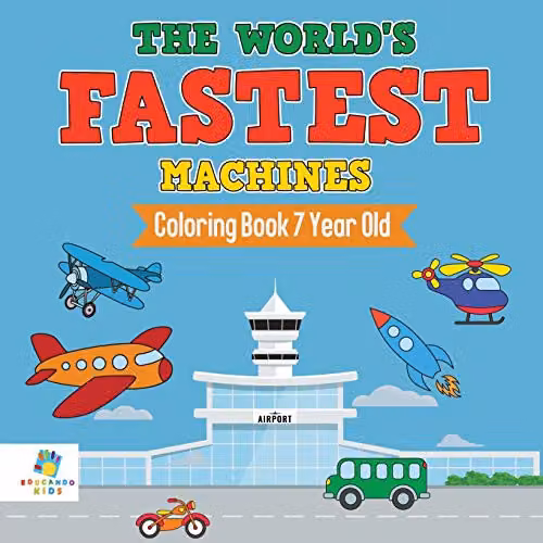 Educando Kids The World's Fastest Machines Colouring Book for Children, Multicolour