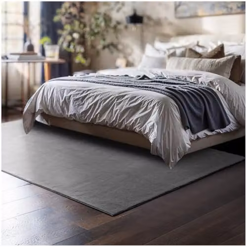 tectake Grey Fluffy Short-Pile Rug, Allergy-Friendly, Washable and Non-Slip, W/D: 120 x 170 cm – 6