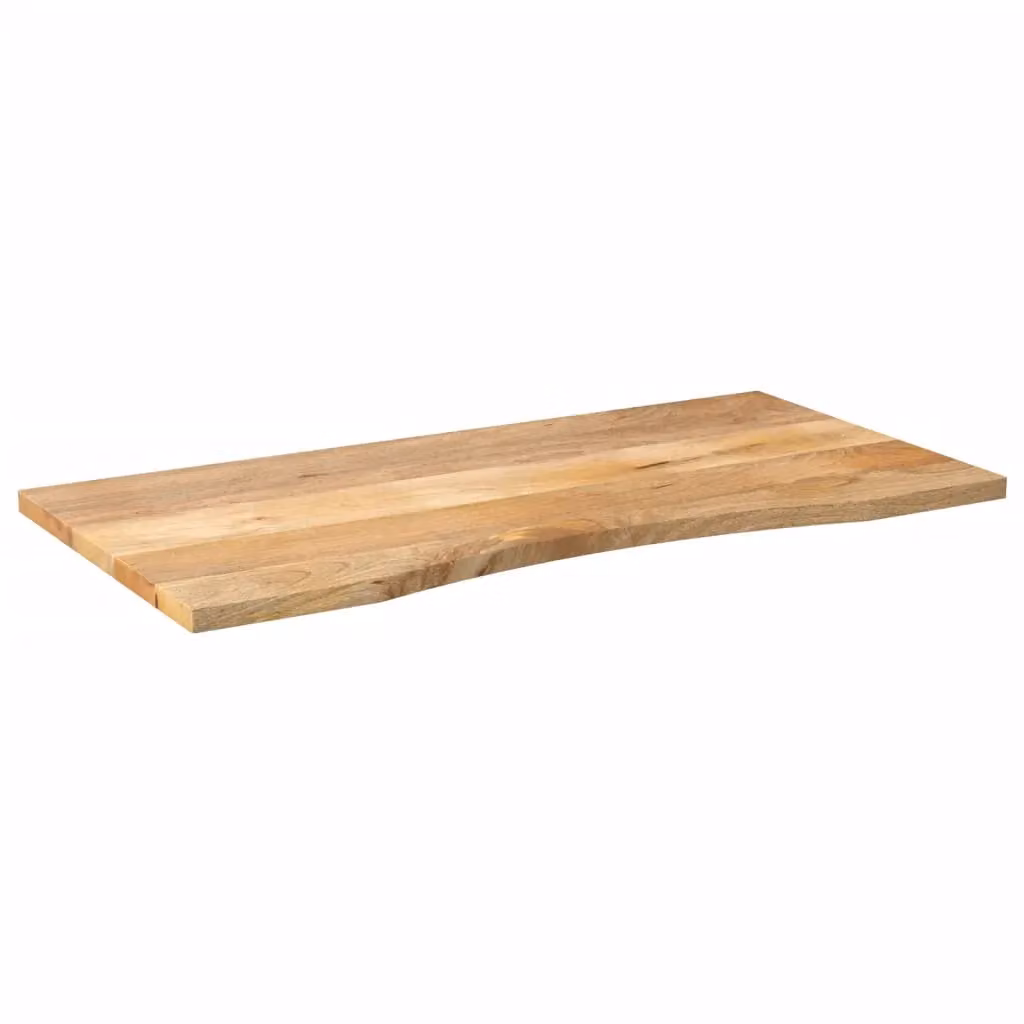 Berkfield Home Curved Solid Mango Wood Desk Top in Brown, W/D/H: 110 x 60 x 2.5 cm – 2