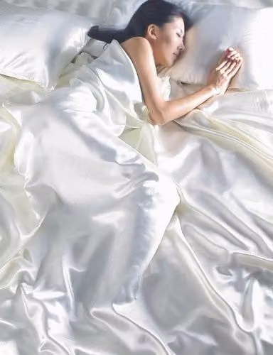 Intimates 4 Piece Satin Cream Single Bedding Set including Duvet Cover, Flat Sheet and Pillowcases