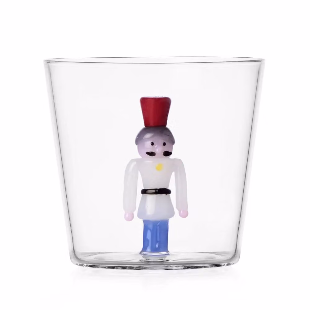 Ichendorf Milano Tumbler Soldier Nutcracker in Multicolour Glass