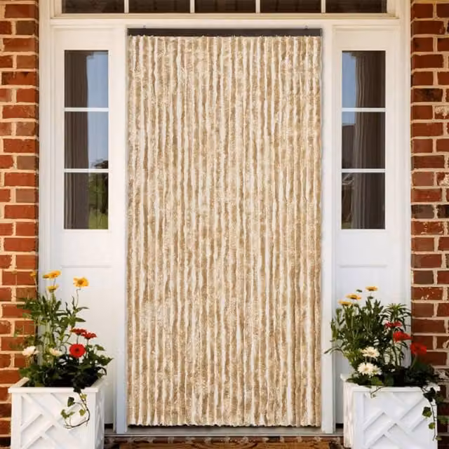 Berkfield Home Beige Chenille Insect Curtain, W/H: 118 x 220 cm