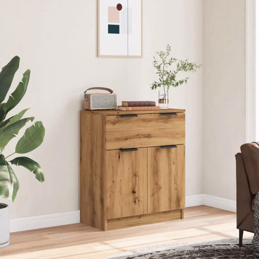 Berkfield Home Artisan Oak Sideboard in Brown, W/D/H: 60 x 30 x 70 cm – 2