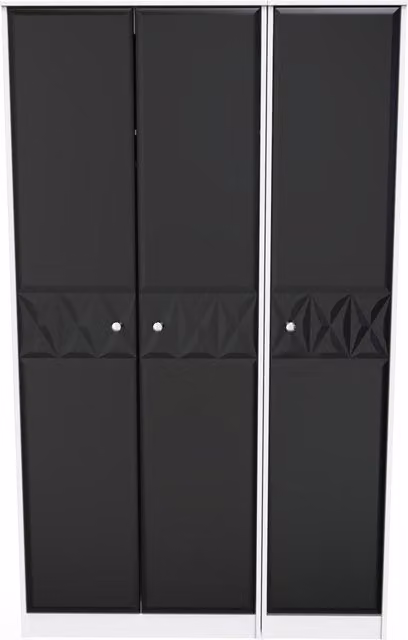Ready Assembled 2 U Toledo 3 Door Wardrobe in Matt True Black – 1