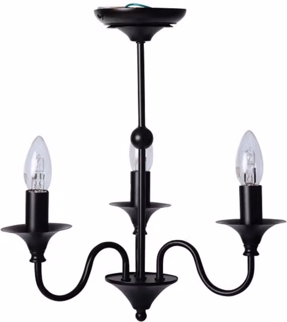 First Choice Lighting Marlow 3lt LED Flush Ceiling Light in Matt Black