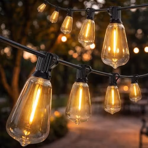HOMCOM Connectable LED Curtain Fairy Lights in Warm White with 50 Bulbs