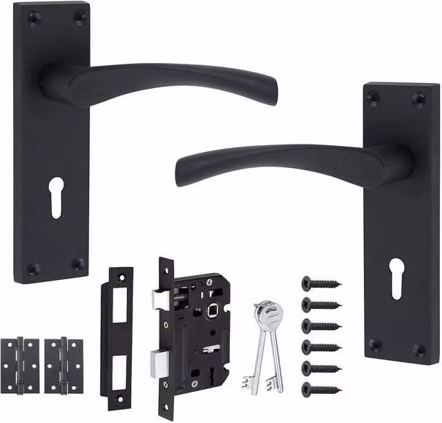 Golden Grace Matt Black Door Handles