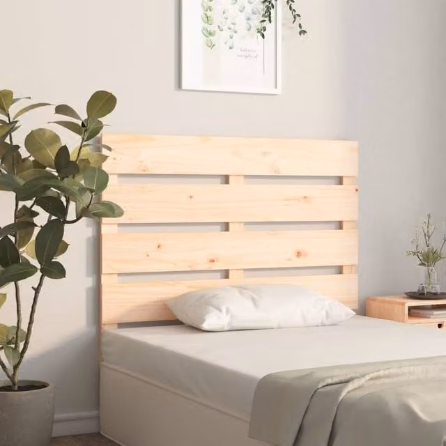 Berkfield Home Solid Wood Pine Headboard in Natural Brown, W/D/H: 90 x 3 x 80 cm – 1