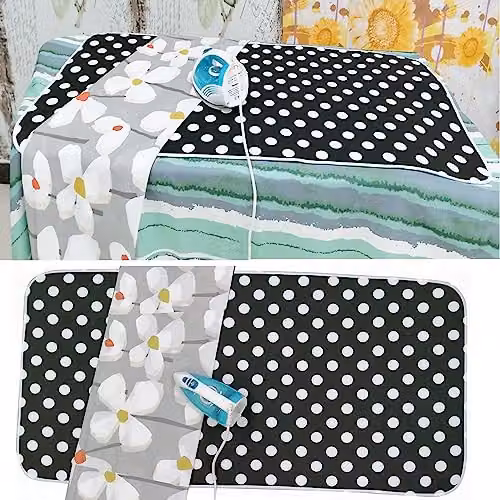Gr8 Home Extra Large Polka Dot Ironing Board Cover and Travel Mat in Black and White, W: 140 cm, D: 70 cm