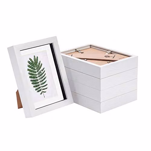 Nicola Spring Single Rectangular 3D Shadow Box Photo Frame in White, W/H: 20 x 15 cm