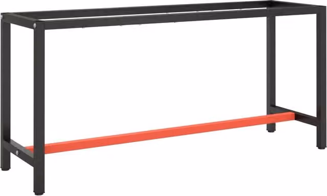 Berkfield Home Metal Work Bench Frame in Matte Black and Matte Red, W/D/H: 170 x 50 x 79 cm – 1