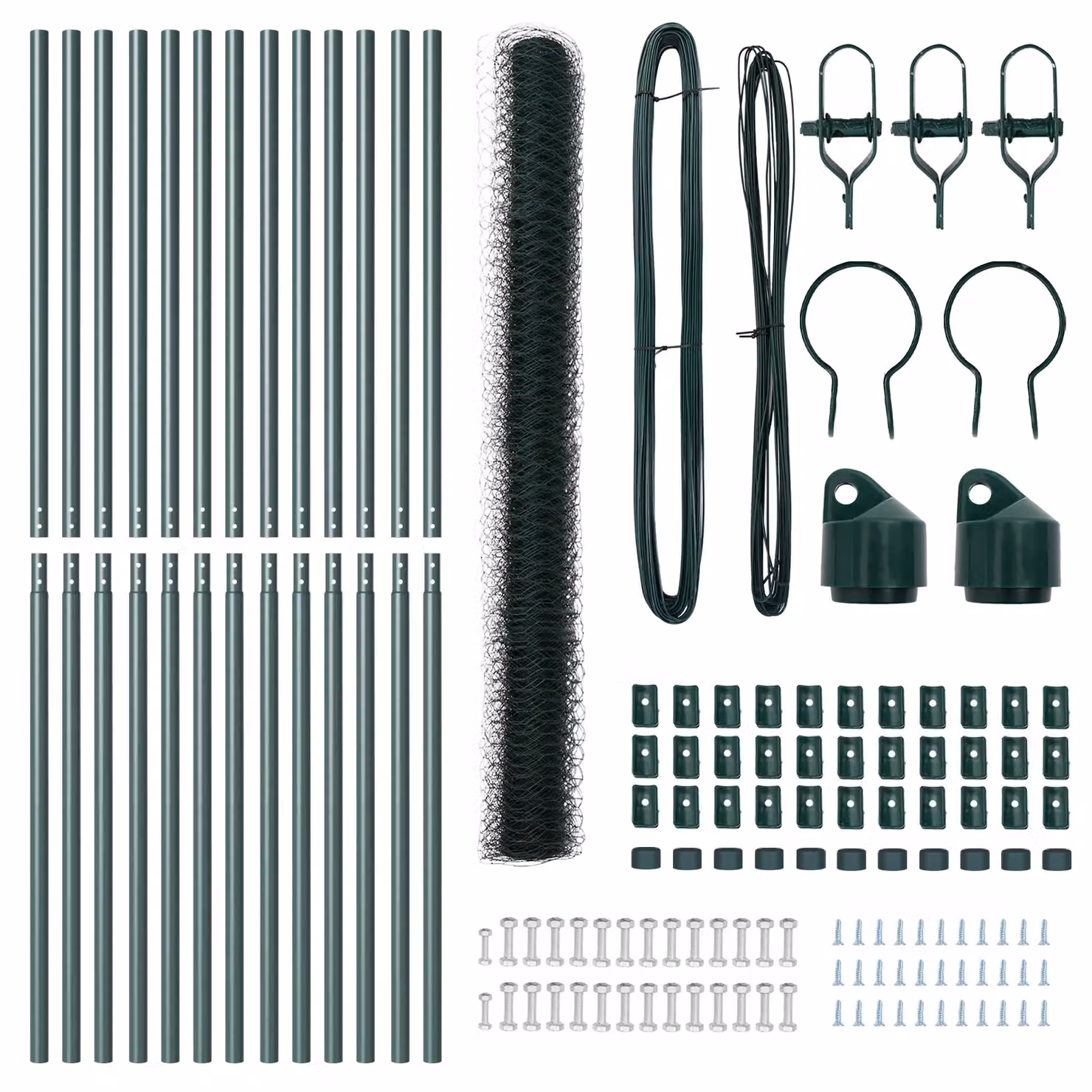 Berkfield Home Green Powder-Coated Steel Round Fencing Set of 2, W/D/H: 25 x 1.5 m – 4