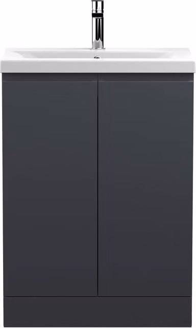 Balterley Mavesyn Contemporary 2 Door Freestanding Vanity Basin Unit, Grey, Width: 60 cm