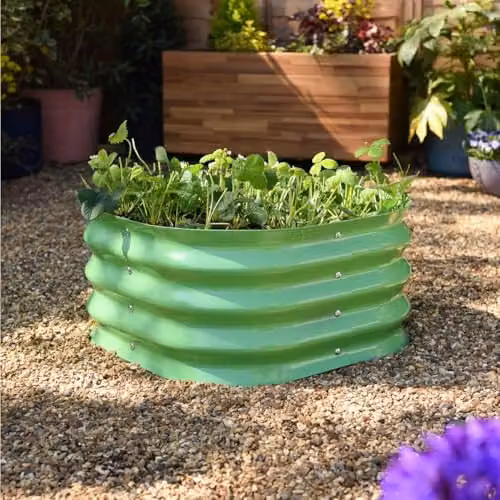Garden Gear Galvanised Steel Raised Bed in Green, W/D/H: 120 x 60 x 30 cm – 2