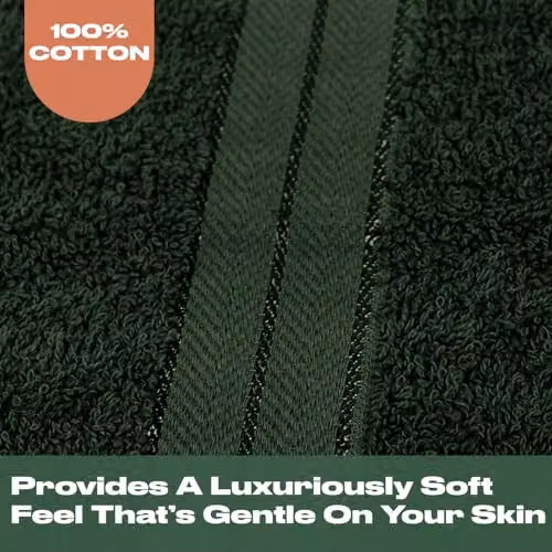 Brentfords 4 Pack of Green Cotton Terry Hand Towels, W/H: 50 x 50 cm – 3
