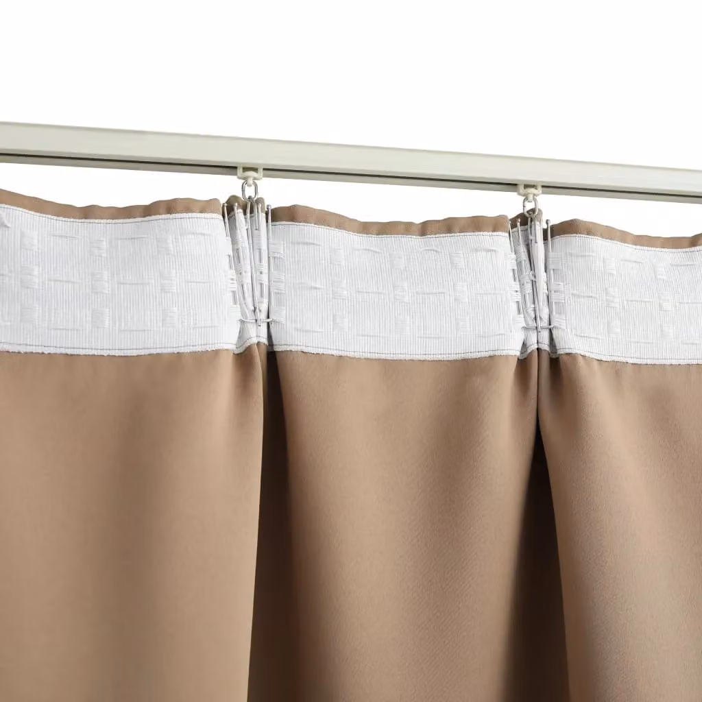 Berkfield Home Blackout Curtains with Hooks, 2 Pack, Taupe, W: 140 cm, H: 245 cm – 3