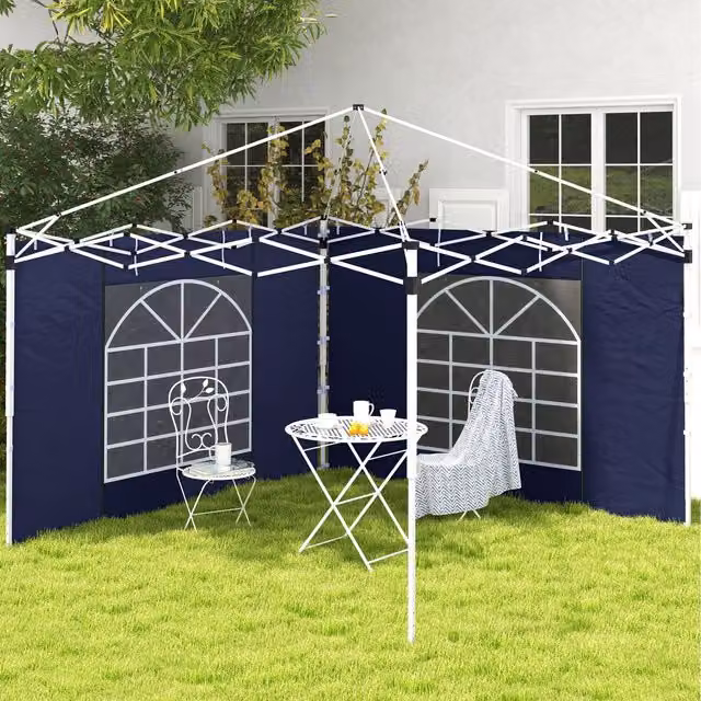Outsunny 2 Pack Blue Polyester Pop Up Gazebo Side Panels