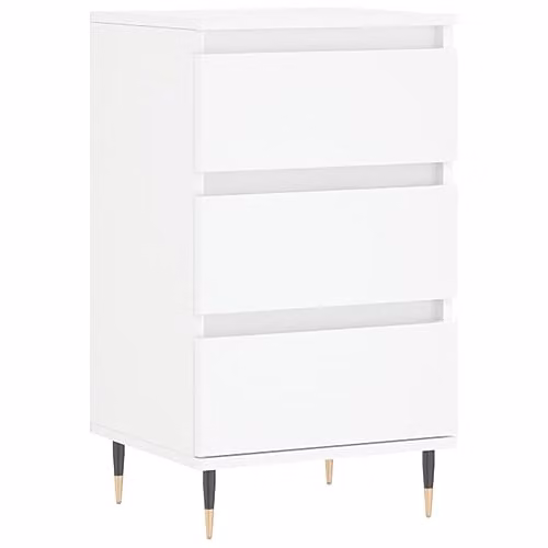vidaXL Modern White Sideboard in Matt MDF and Metal, W/D/H: 40 x 35 x 70 cm – 1