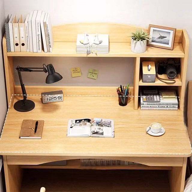 Havendro Computer Desk with Shelves in Beige, W/D/H: 120 x 45 x 45 cm