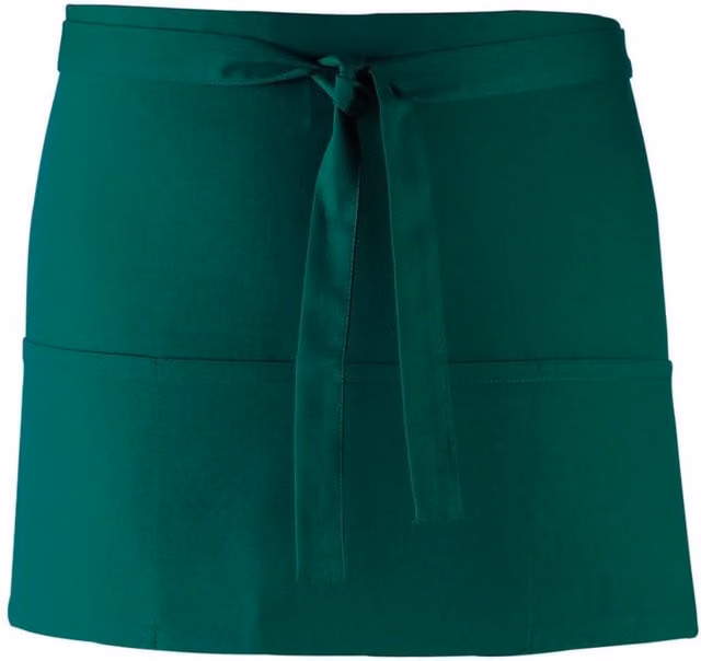 Premier Colours 3 Pocket Short Cotton Apron in Green for Adults