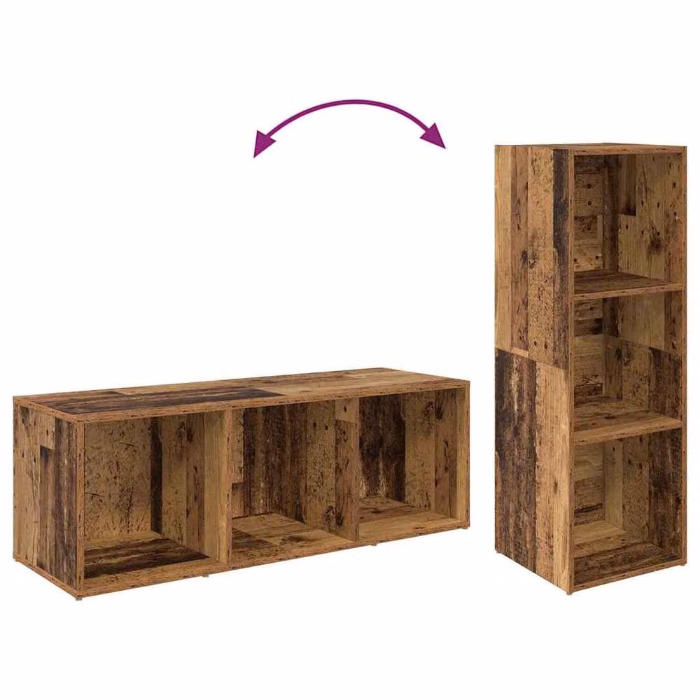 Berkfield Home Modern 2 Piece Old Wood Set in Brown – 4