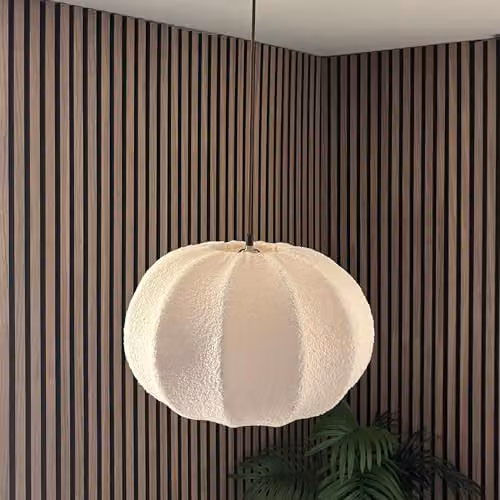 CGC Lighting Zita Large Oval Cream Teddy Bear Fabric Lampshade, Diameter: 45 cm – 3