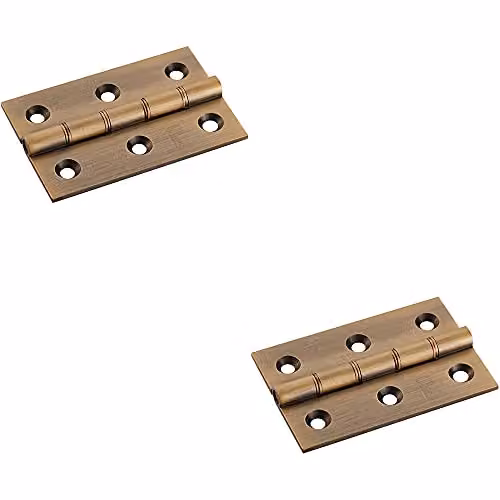 Loops 2 Pack Antique Bronze Brass Washered Butt Hinges W/D/H: 76 x 50 x 2.5 mm – 1