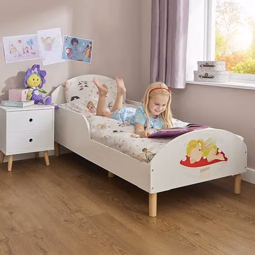 Liberty House Toys Fairy Kids Toddler Bed in White Solid Pine Wood – 1
