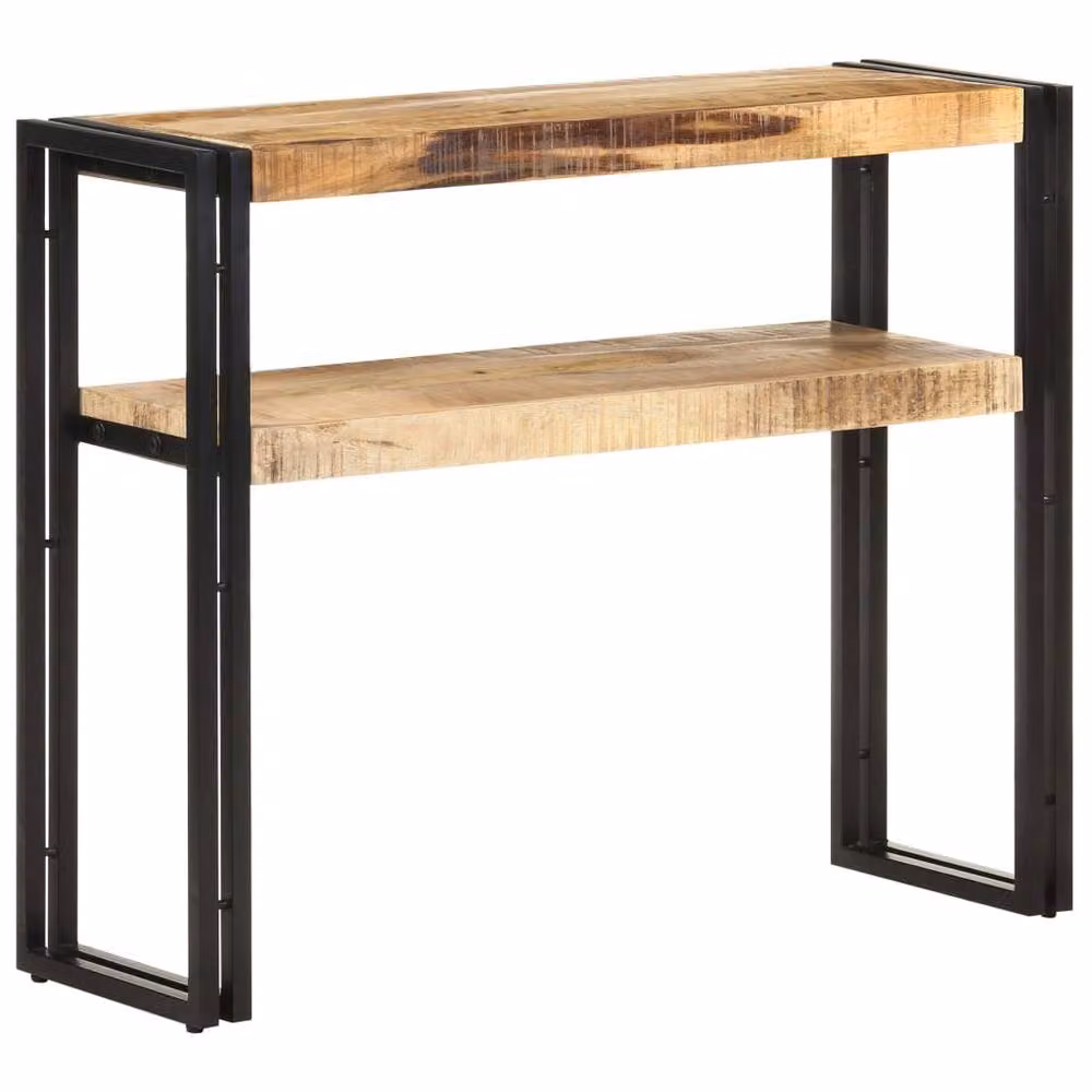 Berkfield Home Dense Console Table in Brown Rough Mango Wood, W/D/H: 90 x 30 x 75 cm – 2