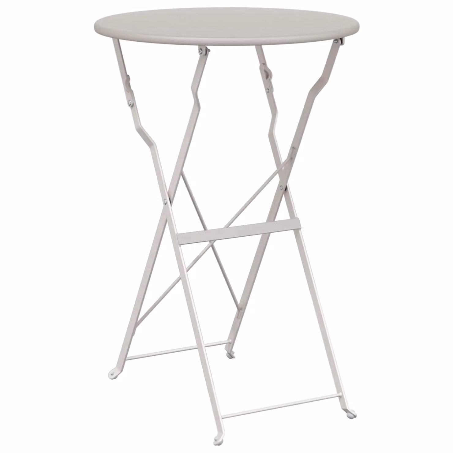 Berkfield Home Folding Bistro Table in Beige, Powder-coated Steel, W/D/H: 50 x 50 x 71 cm – 2