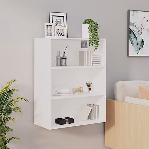 vidaXL Classic Wall-Mounted Hanging Cabinet in White, W: 69.5 cm, D: 32.5 cm, H: 90 cm – 2