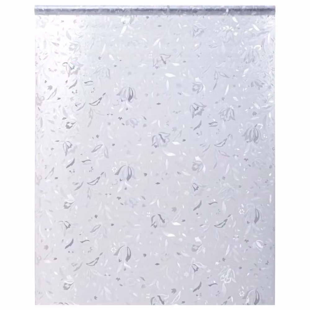 Berkfield Home Frosted Flower Pattern Self-Adhesive Window Film, White, W: 90 cm, L: 500 cm