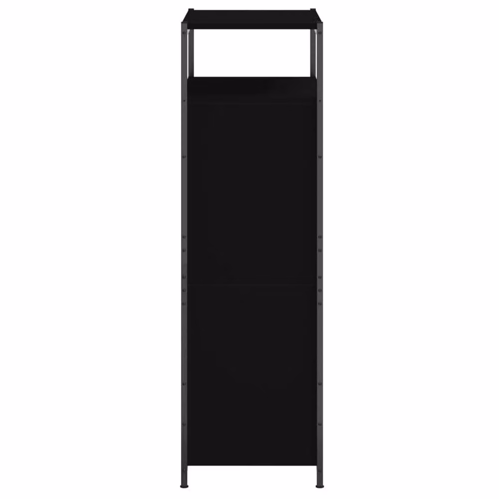 Berkfield Home Modern Black Shoe Cabinet with Tilting Compartments, W/D/H: 60 x 34 x 112 cm – 3
