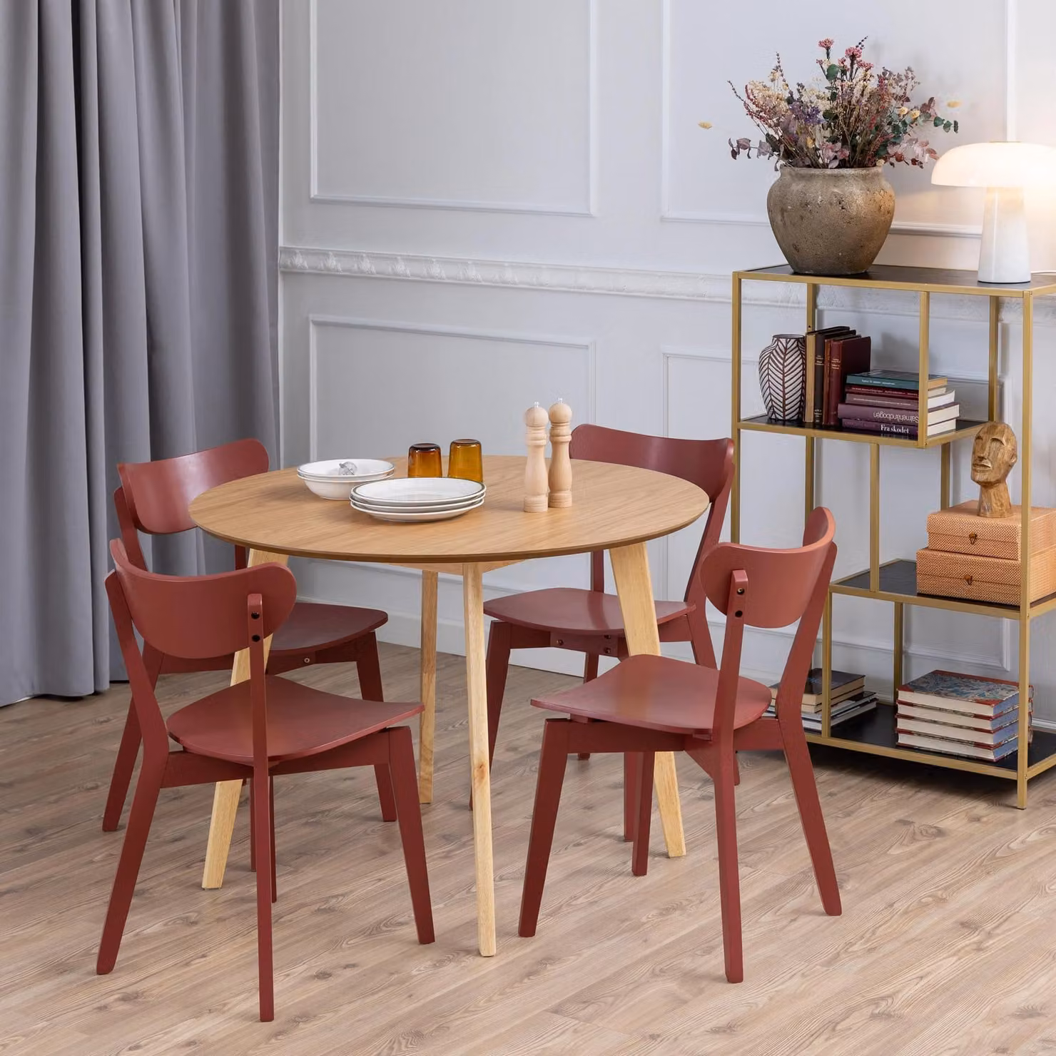 Furniture To Go Roxby Round Dining Table in Light Oak, W: 105 cm, D: 76 cm – 2