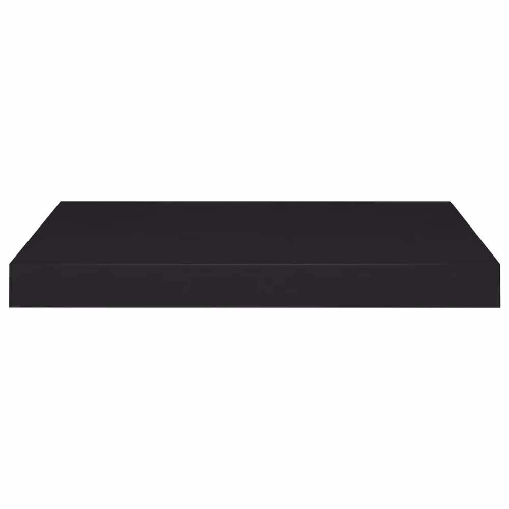 Berkfield Home Set of 2 Durable Floating Wall Shelves, Black MDF and Metal, W: 50 cm, D: 23 cm, H: 3.8 cm – 4