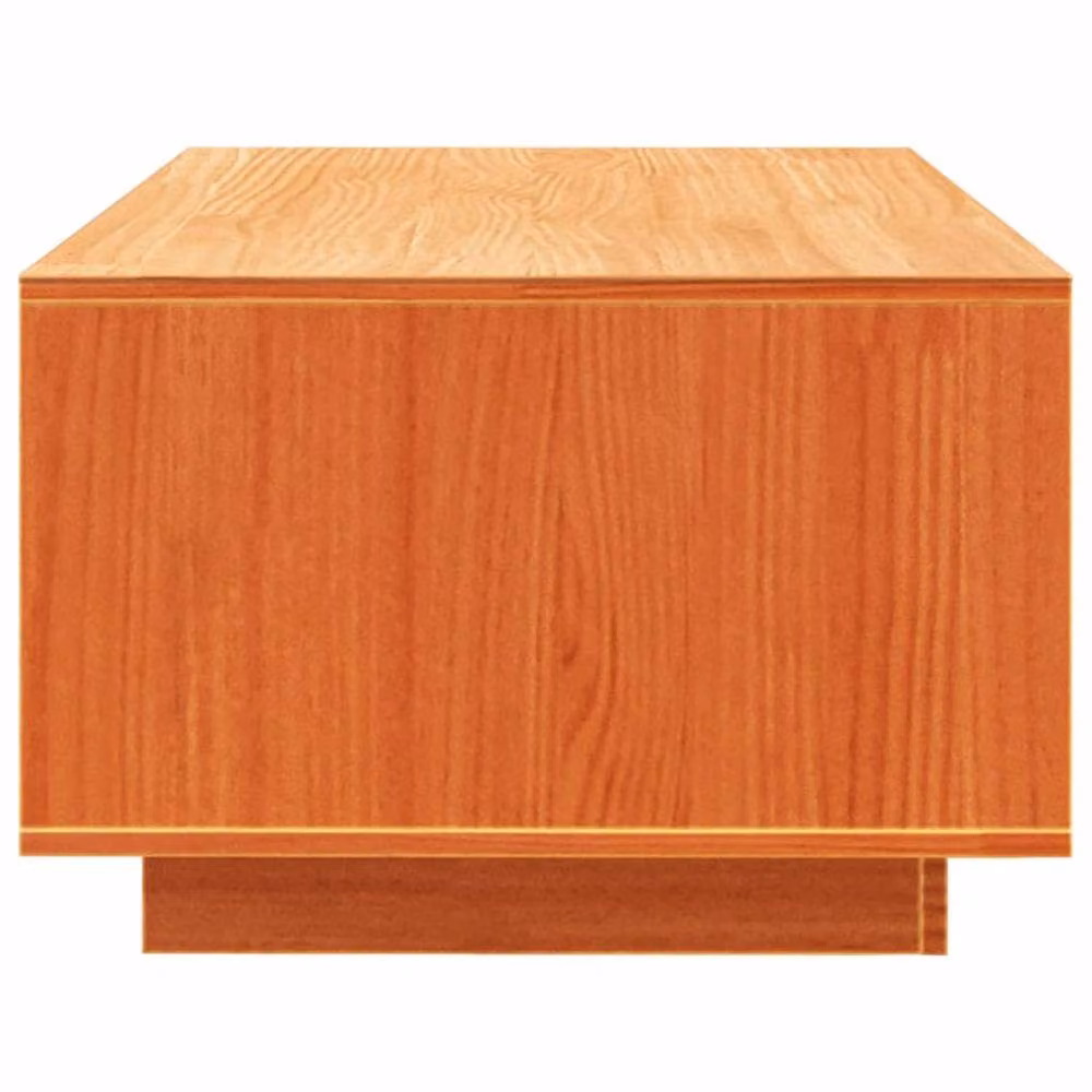 Berkfield Home Rustic Waxed Solid Pine Coffee Table, Brown, W: 110 cm, D: 50 cm, H: 33.5 cm – 4
