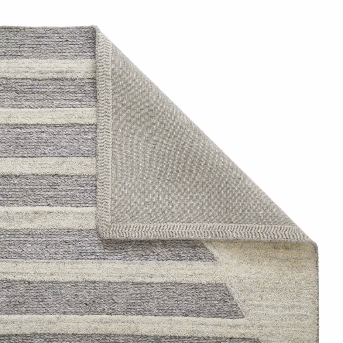 The Rug Shop UK Grey Handmade Modern Geometric Wool and Cotton Rug, W: 160 cm, D: 230 cm – 3