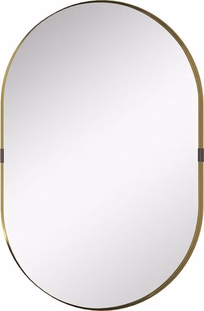 HOMCOM Modern Wall Mirror with Gold Tone Aluminium Alloy Frame, W: 60 cm, H: 90 cm
