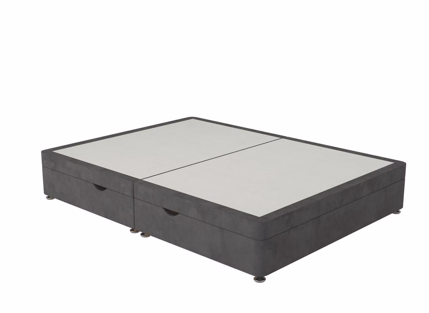 Sleepeezee Contemporary Ottoman Divan Bed Base in Grey Upholstered Fabric with USB Charging Port