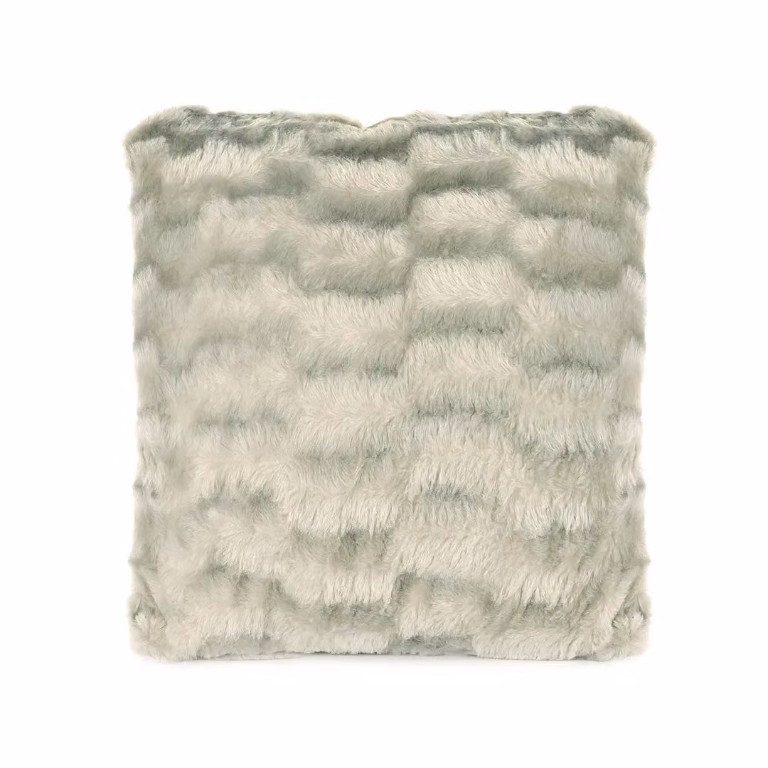 Voltico Arctic Faux Fur Square Cushion in Silver and Grey, W/D/H: 45 x 45 x 4.5 cm – 2