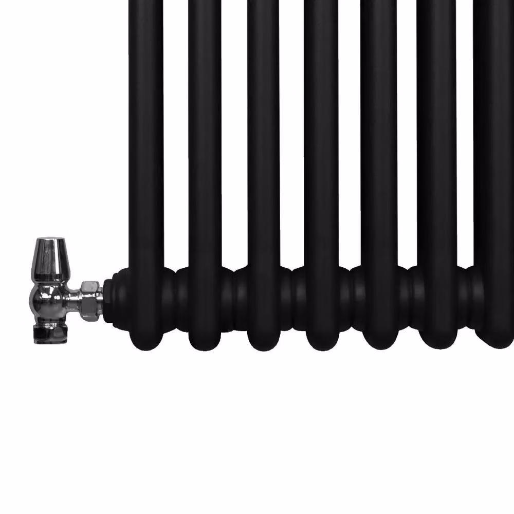 Monstershop Traditional 2 Column Steel Radiator in Black, H 180 cm x W 38 cm x D 7 cm – 9