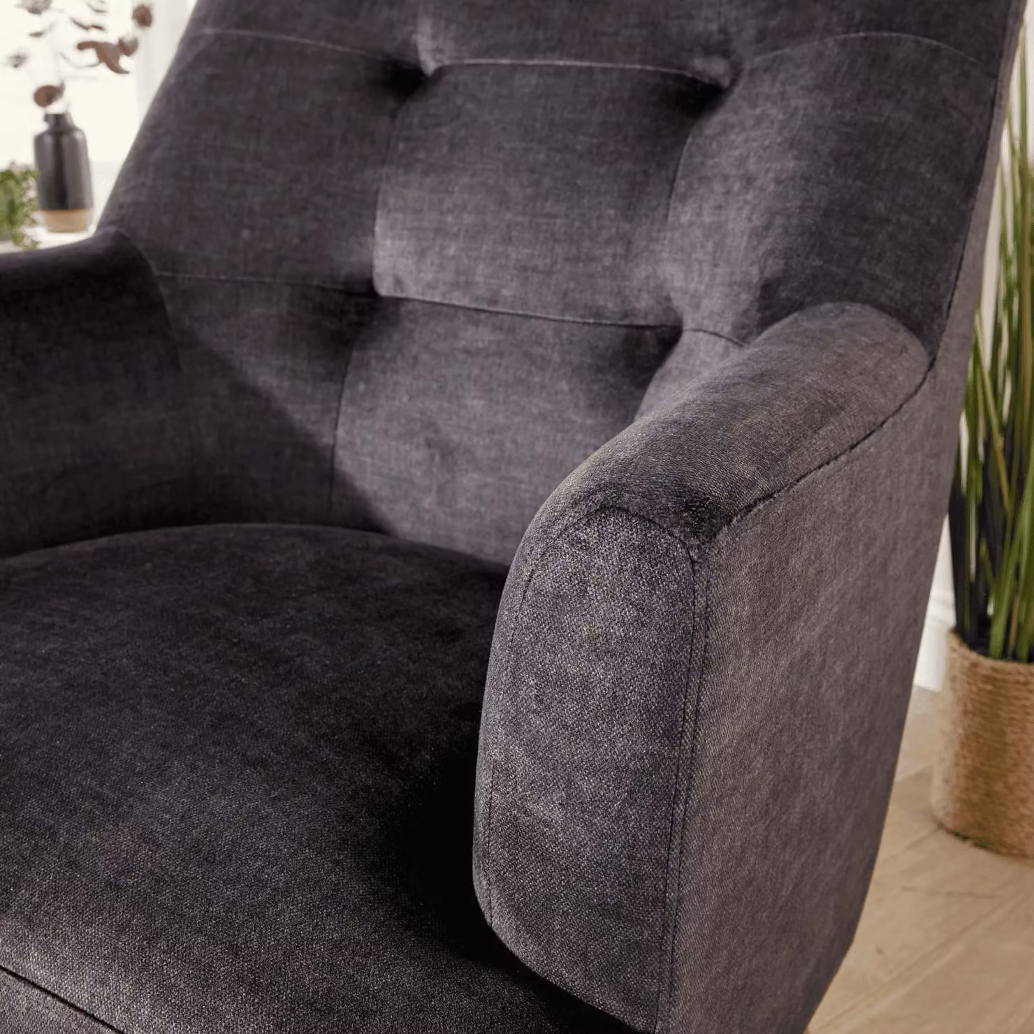 Home Source Arta Modern Upholstered Accent Armchair in Grey – 4