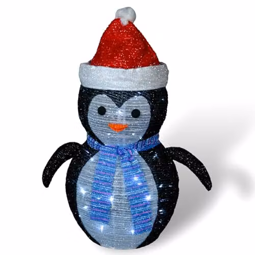 Netagon LED Christmas Penguin Decoration, Black and Multicolour, Height: 70 cm – 4