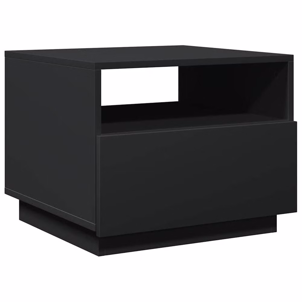 Berkfield Home Modern Black Coffee Table with LED Lights W: 50 cm, D: 49 cm, H: 40 cm – 3