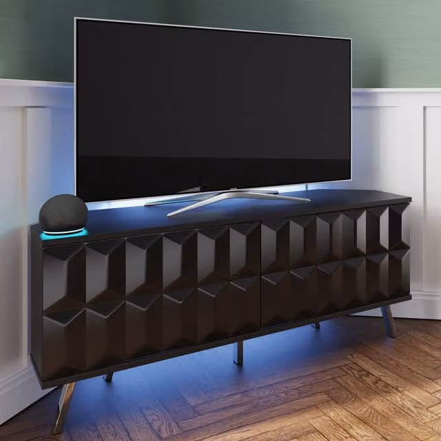 Frank Olsen Furniture Elevate Corner TV Cabinet in Black Glossy Finish