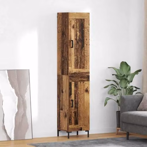 vidaXL Modern Highboard in Old Wood Brown, W/D/H: 34.5 x 34 x 180 cm – 2