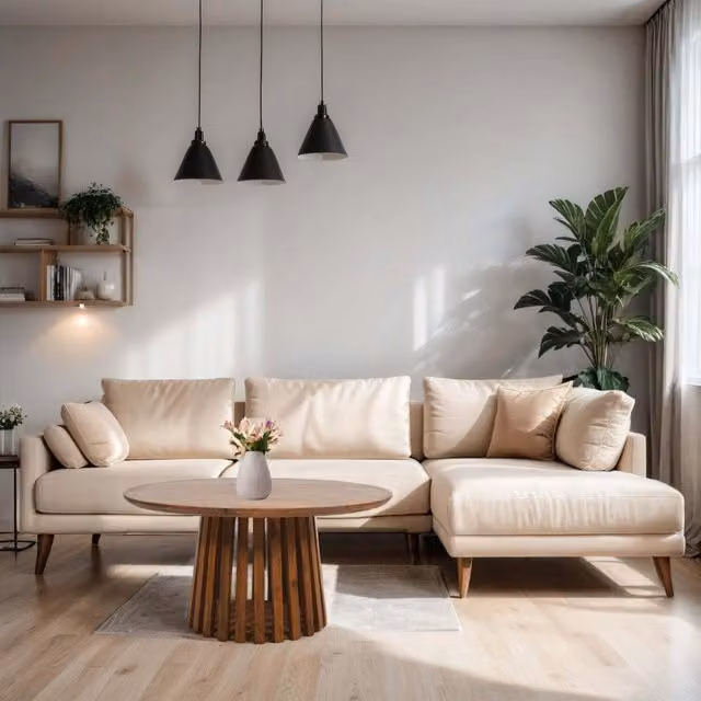 IH Design Carney Round Mango Wood Slatted Coffee Table in Brown, Diameter: 80 cm